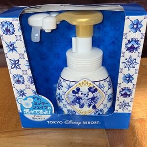 Disney Blue and Gold Mickey & Minnie Foaming Soap Dispenser From Tokyo Disney
